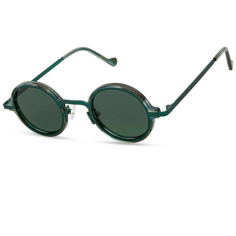 K Retro Special Multicolor Niche Round Frame Sunglasses Neutral