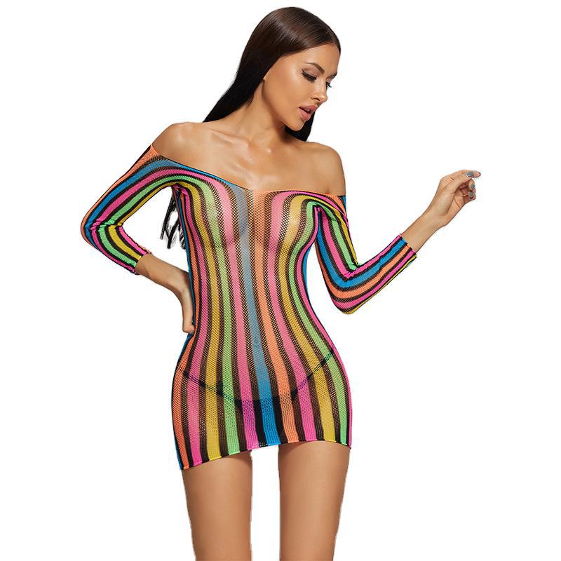 K Colorful Long Sleeve Hip Pack One Piece Mesh