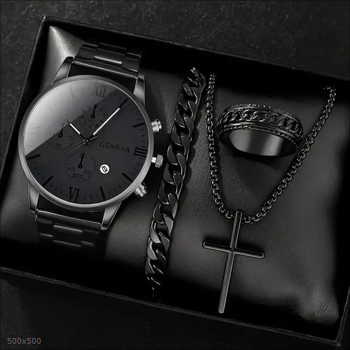 K Business-Style Sophisticated Watch Set For Men