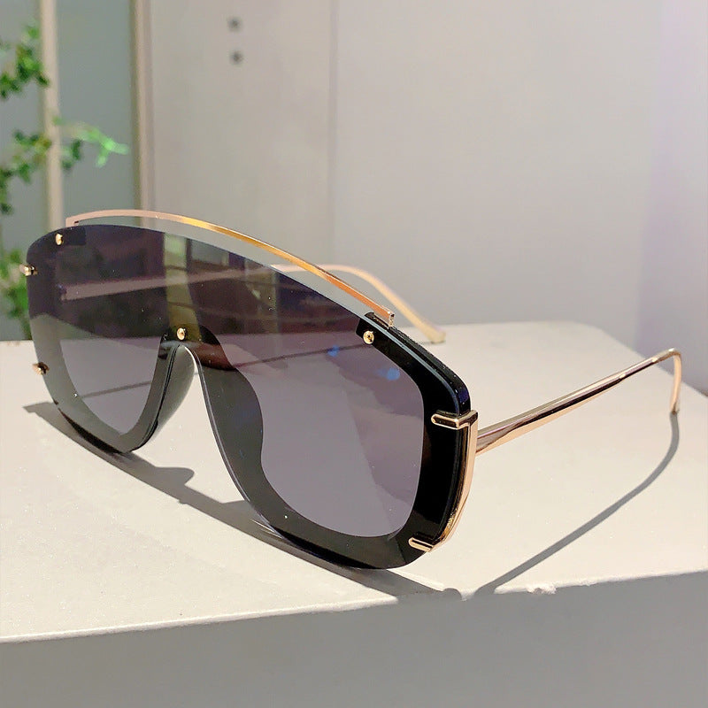 K Colorful Personality One-piece Large Frame Fashionable Sunglasses