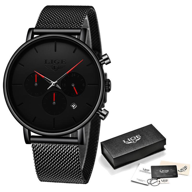 K Mesh-Strap Multifunctional Water-Resistant Quartz Watch