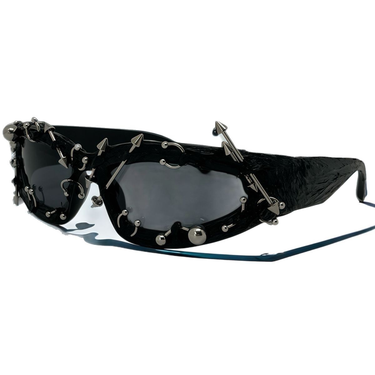 K Punk Decorative Rivets Trend Street Snap Glasses