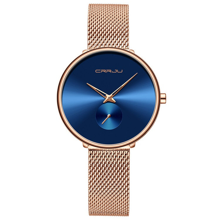 K Women's Stainless Steel Strap Mesh Strap Watch Simple
